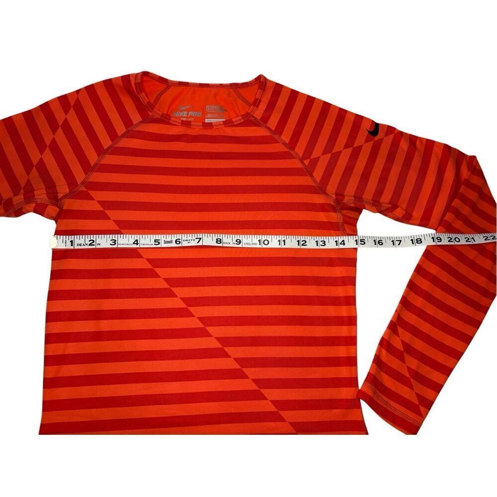 Nike Pro orange striped fitted long sleeve shirt - S - Picture 7 of 8